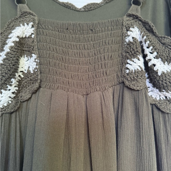 DU JOUR Crochet Olive Maxi Dress - Picture 8 of 11